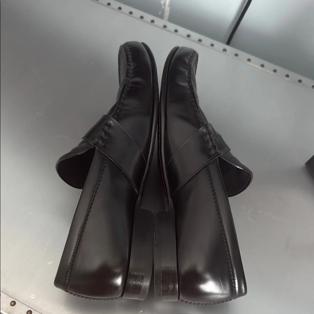 Louis Vuitton Damier Embossed Leather Outline Penny Slip On Loafers